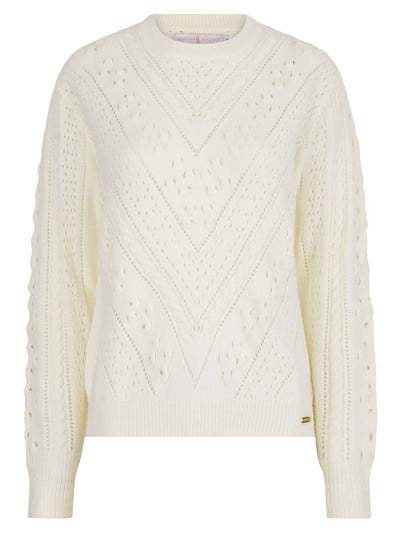 Newquay Pointelle Knit Jumper - White