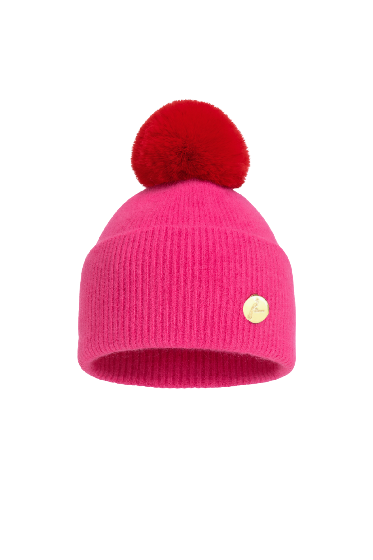 Mohair Hot Pink & Red Beanie