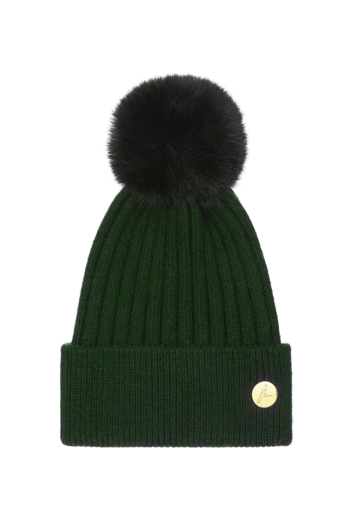 Meribel Cashmere Pom Pom Hat Dark Green