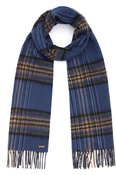 The Hexham Lambswool Scarf - Blue Check