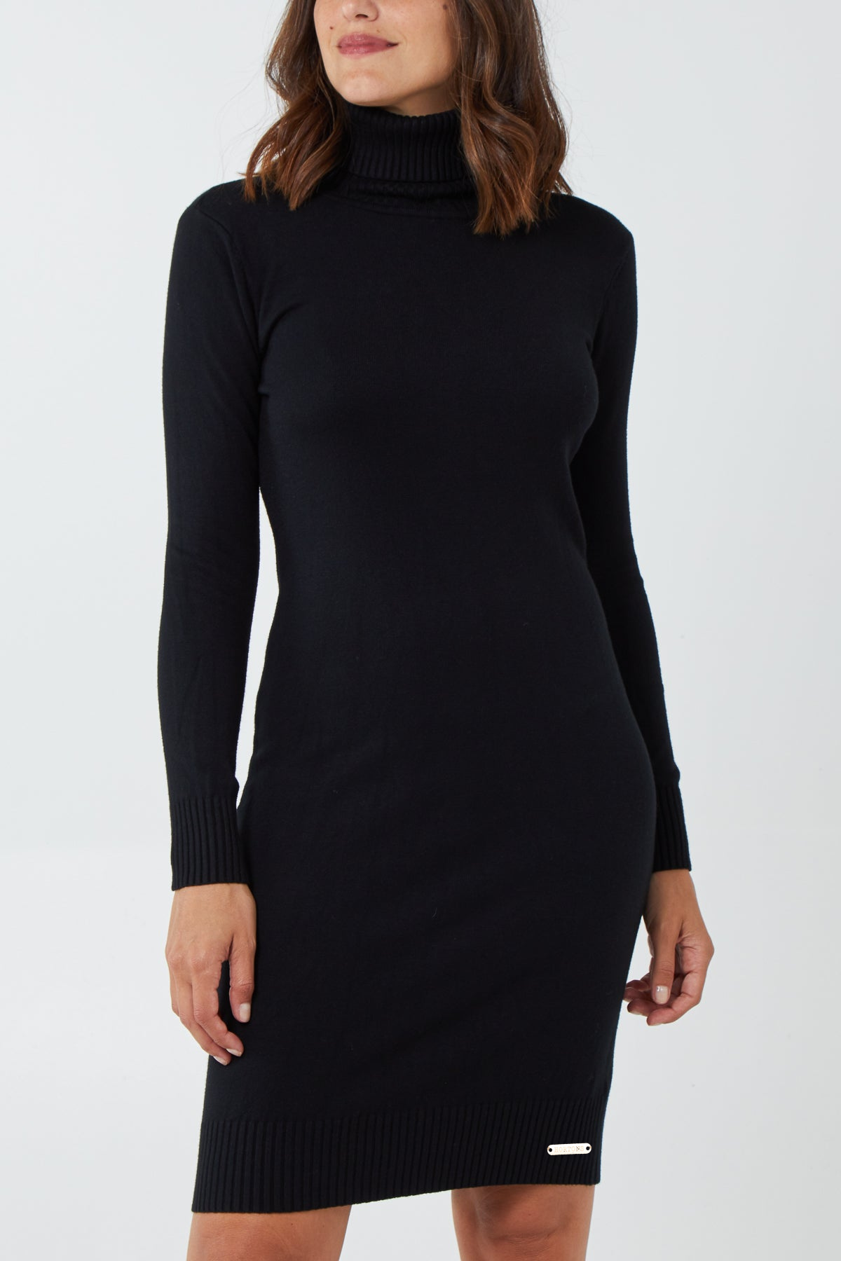Roll neck bodycon dress on sale