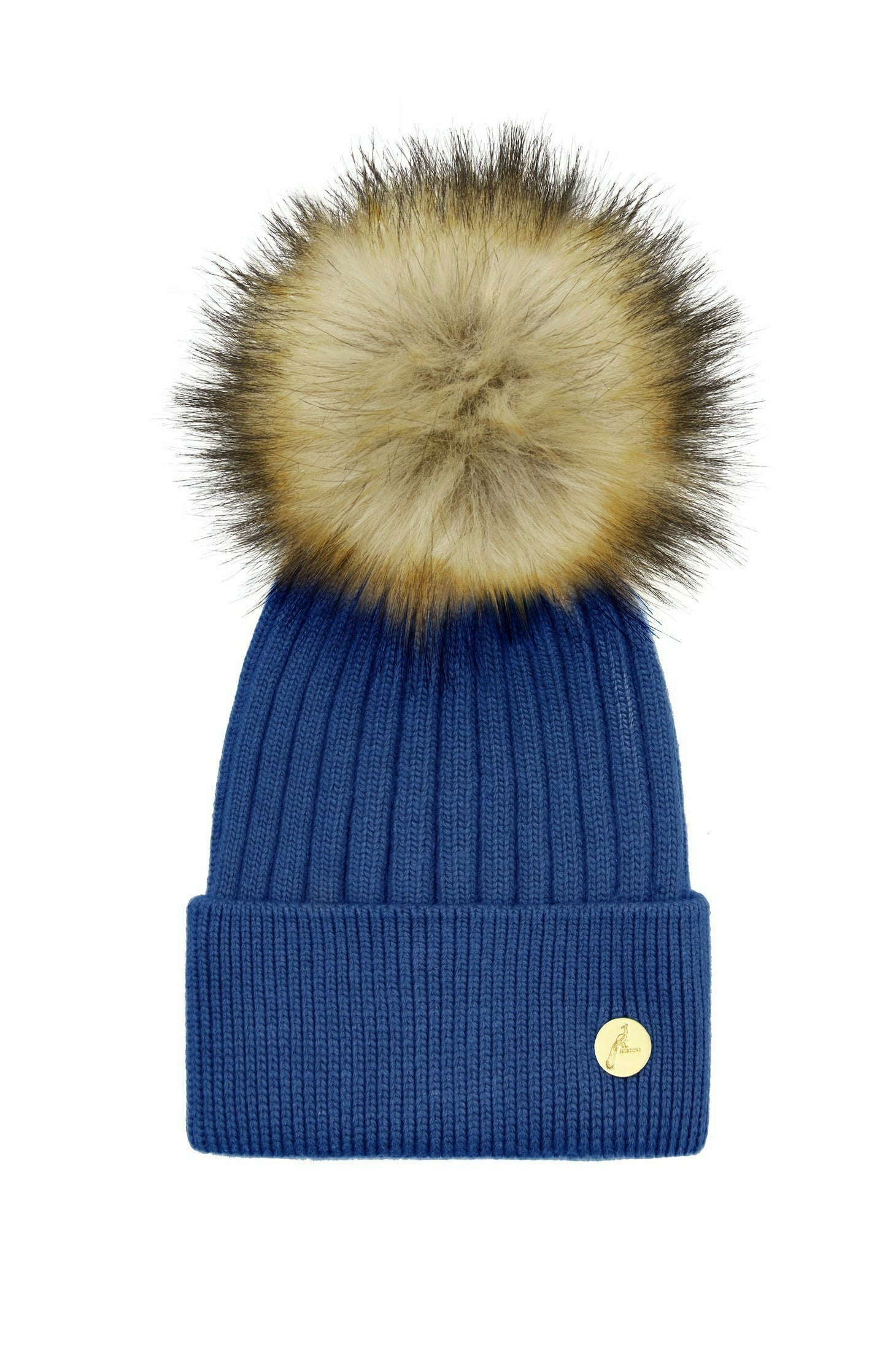 Arundel Cashmere Pom Pom Hat - Denim