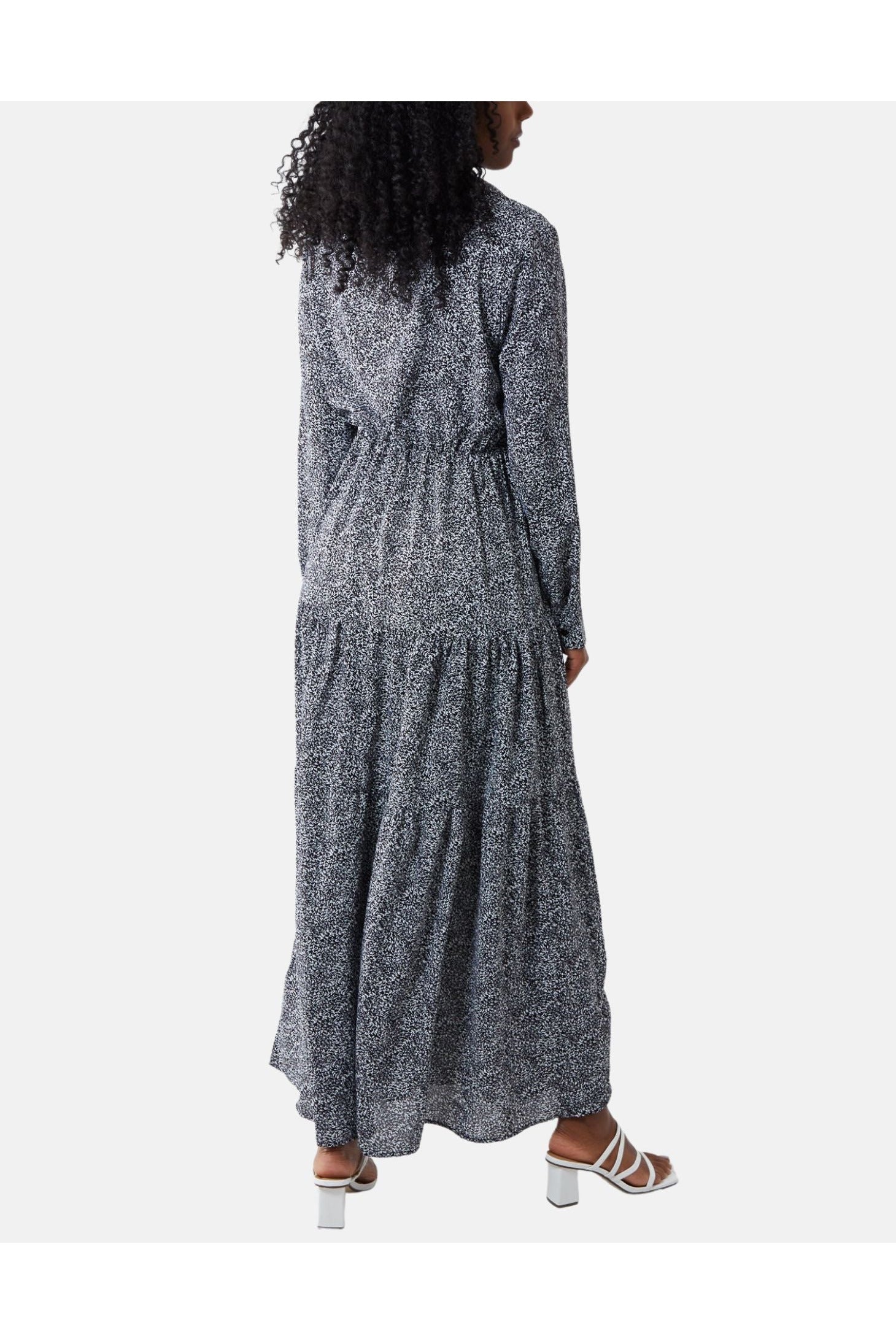 Long Sleeve Tiered Maxi Dress - Black