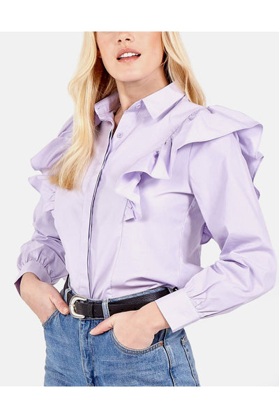 Valencia Frill Detail Shirt - Lilac