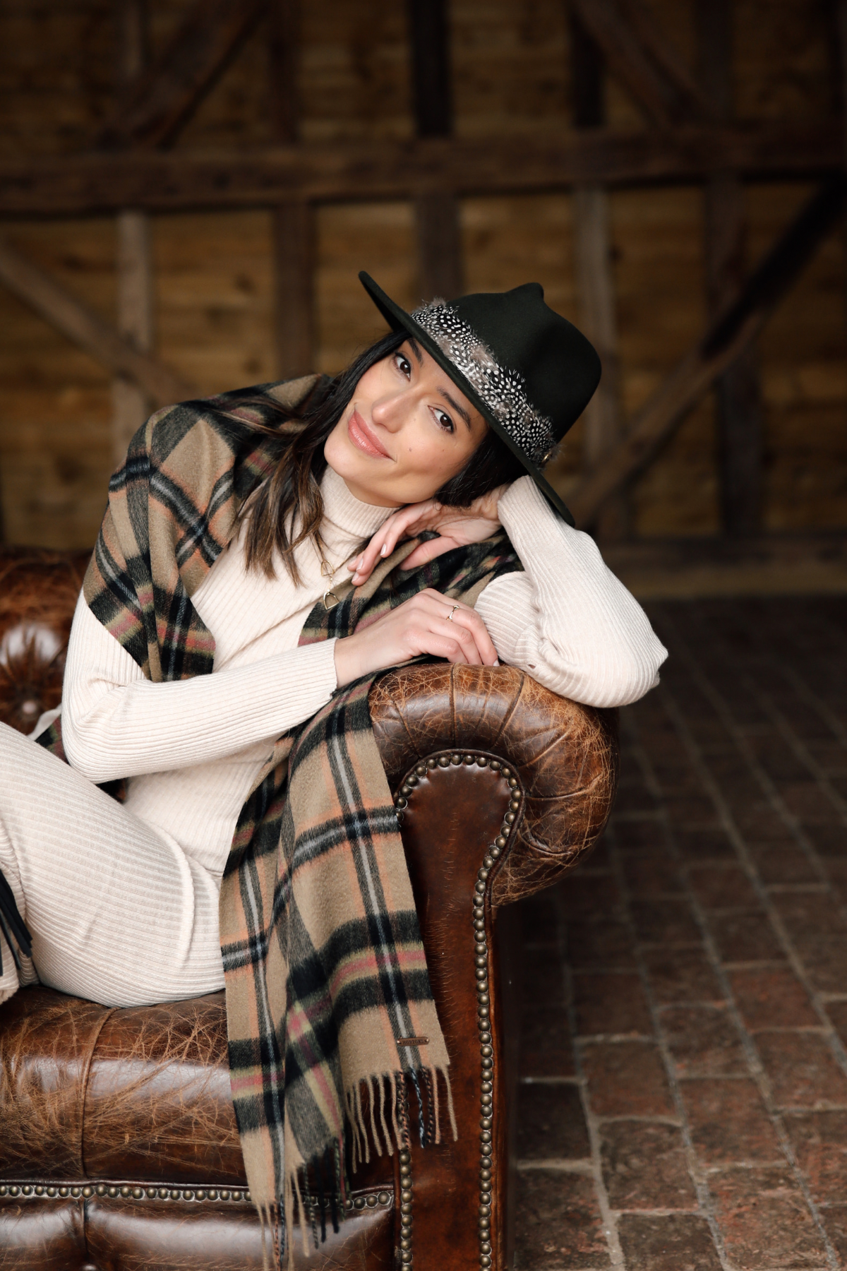 Tartan Black Wool Scarf