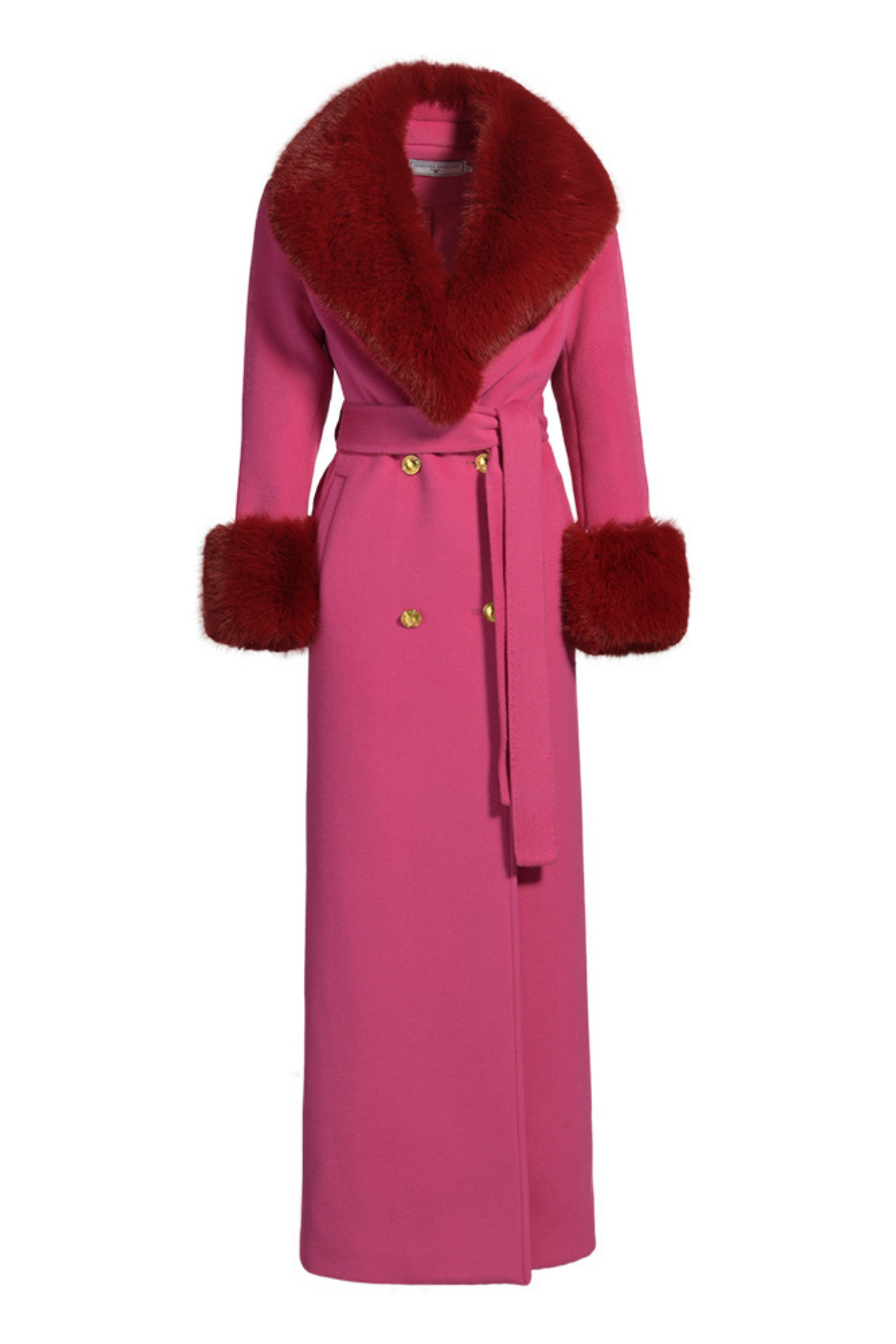 Richmond Cashmere Coat Hot Pink & Red