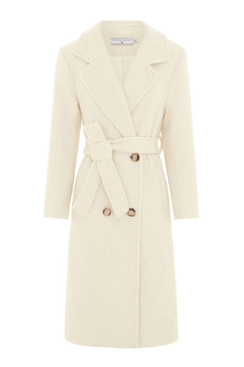 Highgrove Cashmere Coat White Tweed – Hortons England