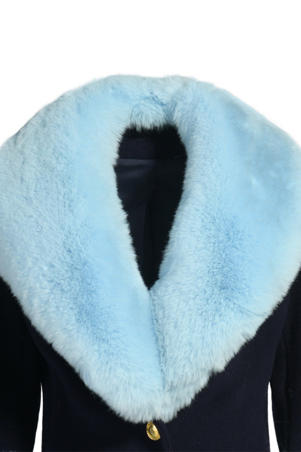 Huntley Cashmere Coat Navy & Powder Blue