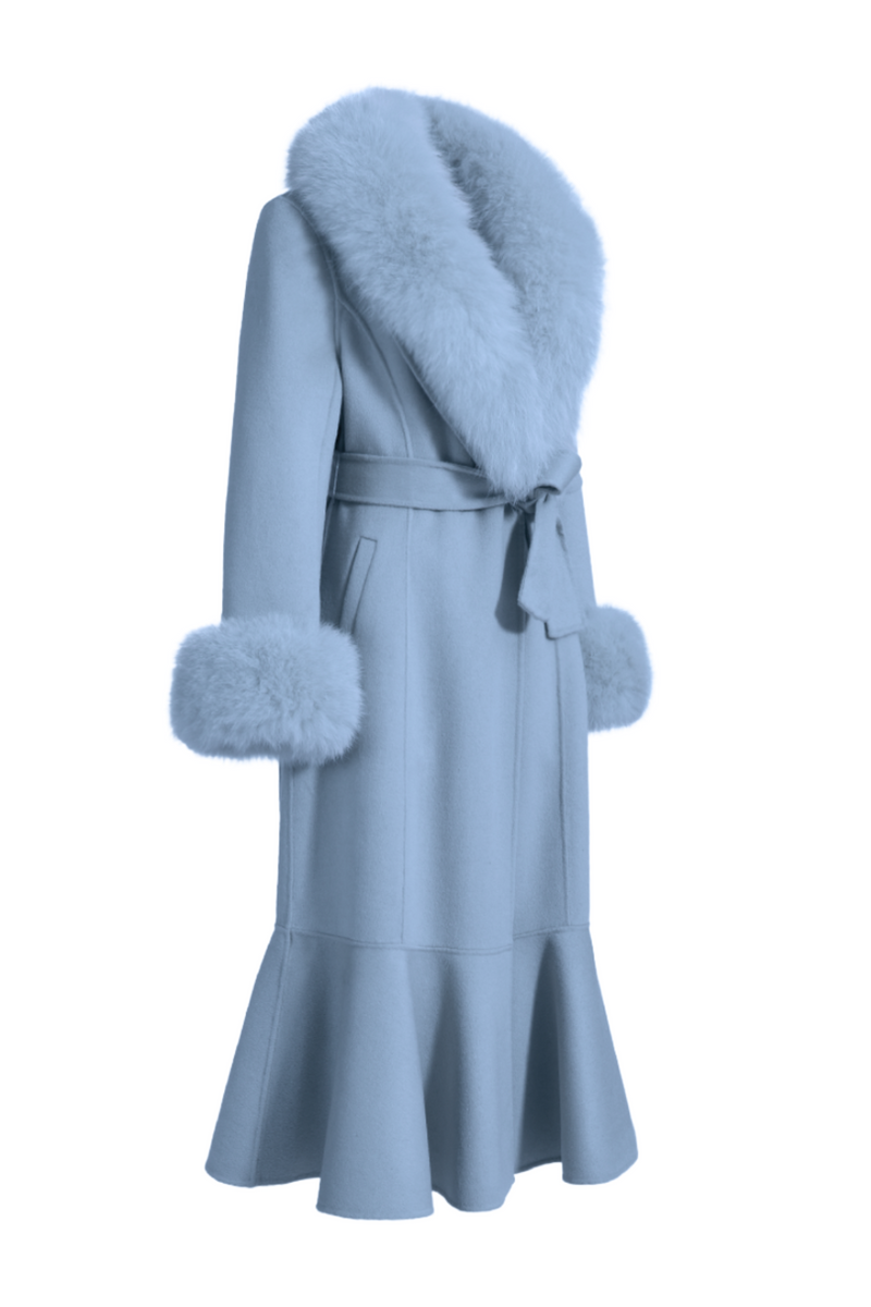 Westminster Cashmere Peplum Coat Powder Blue