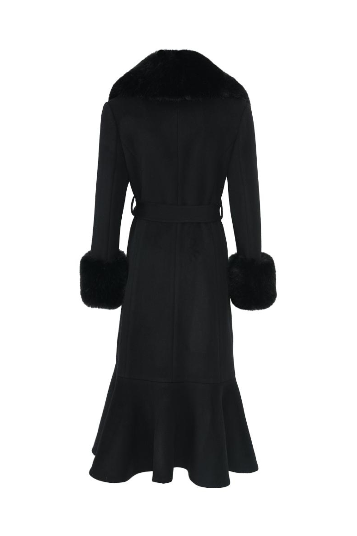 Black sales peplum coat