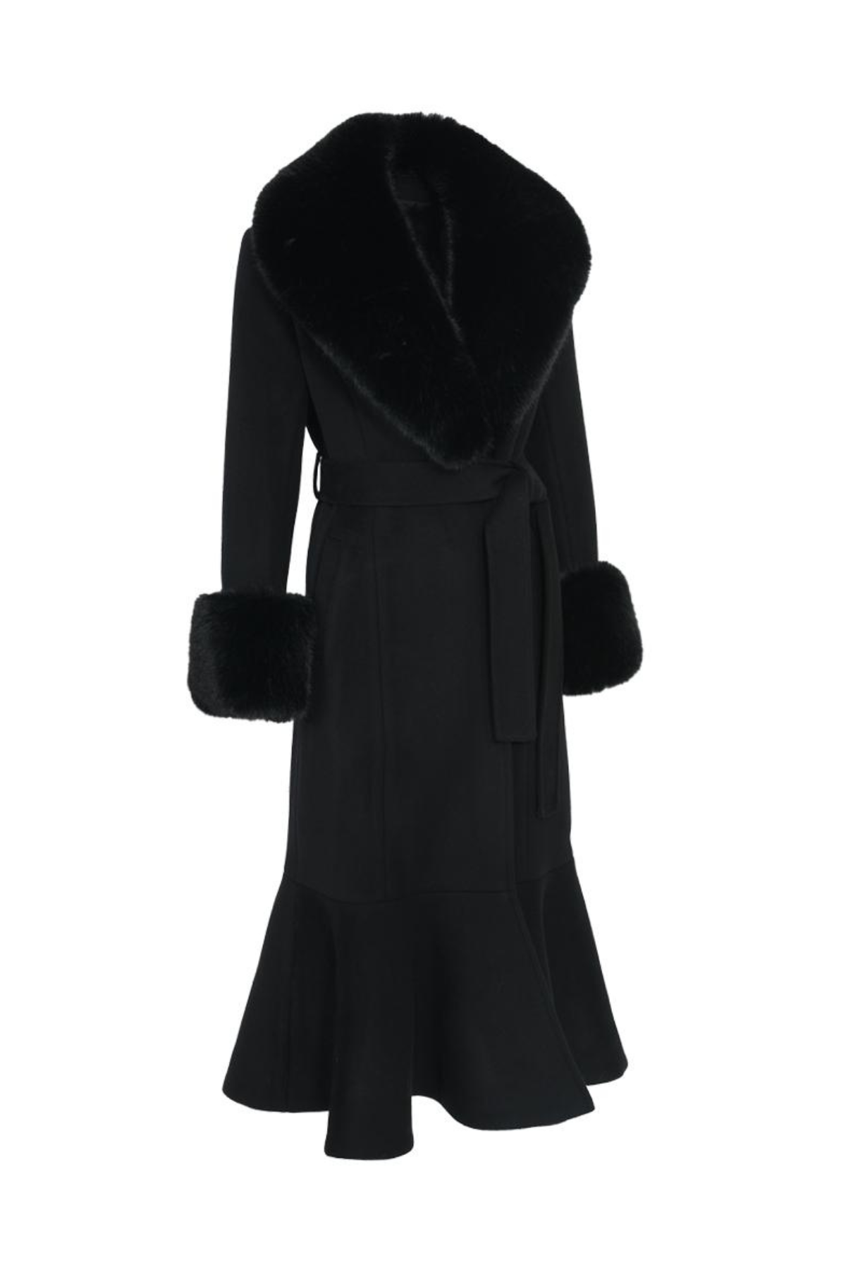 Westminster Cashmere Peplum Coat Black Hortons England