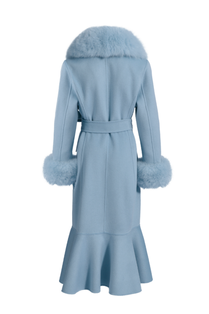 Westminster Cashmere Peplum Coat Powder Blue