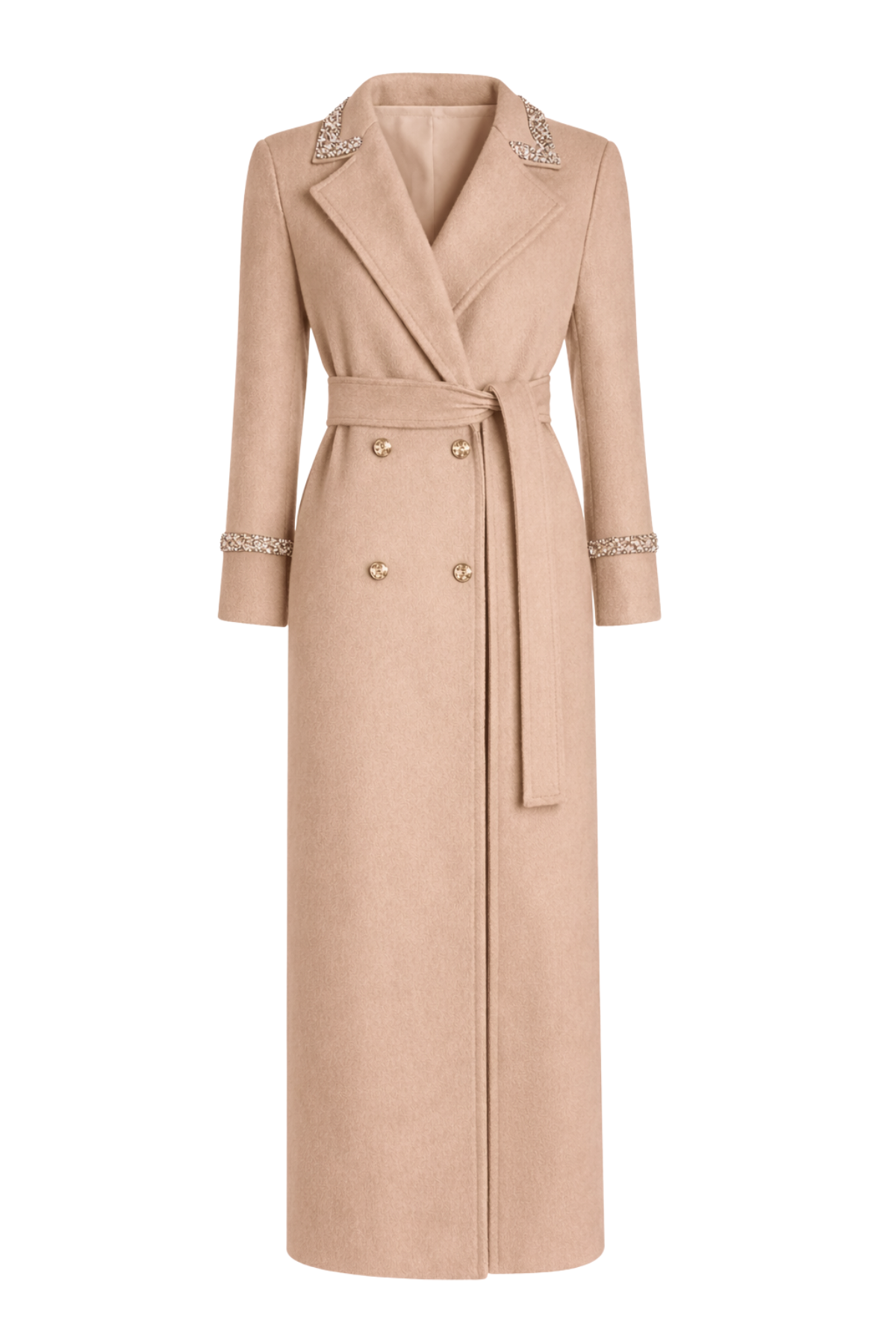 Knightsbridge Cashmere Embellished Beige Coat