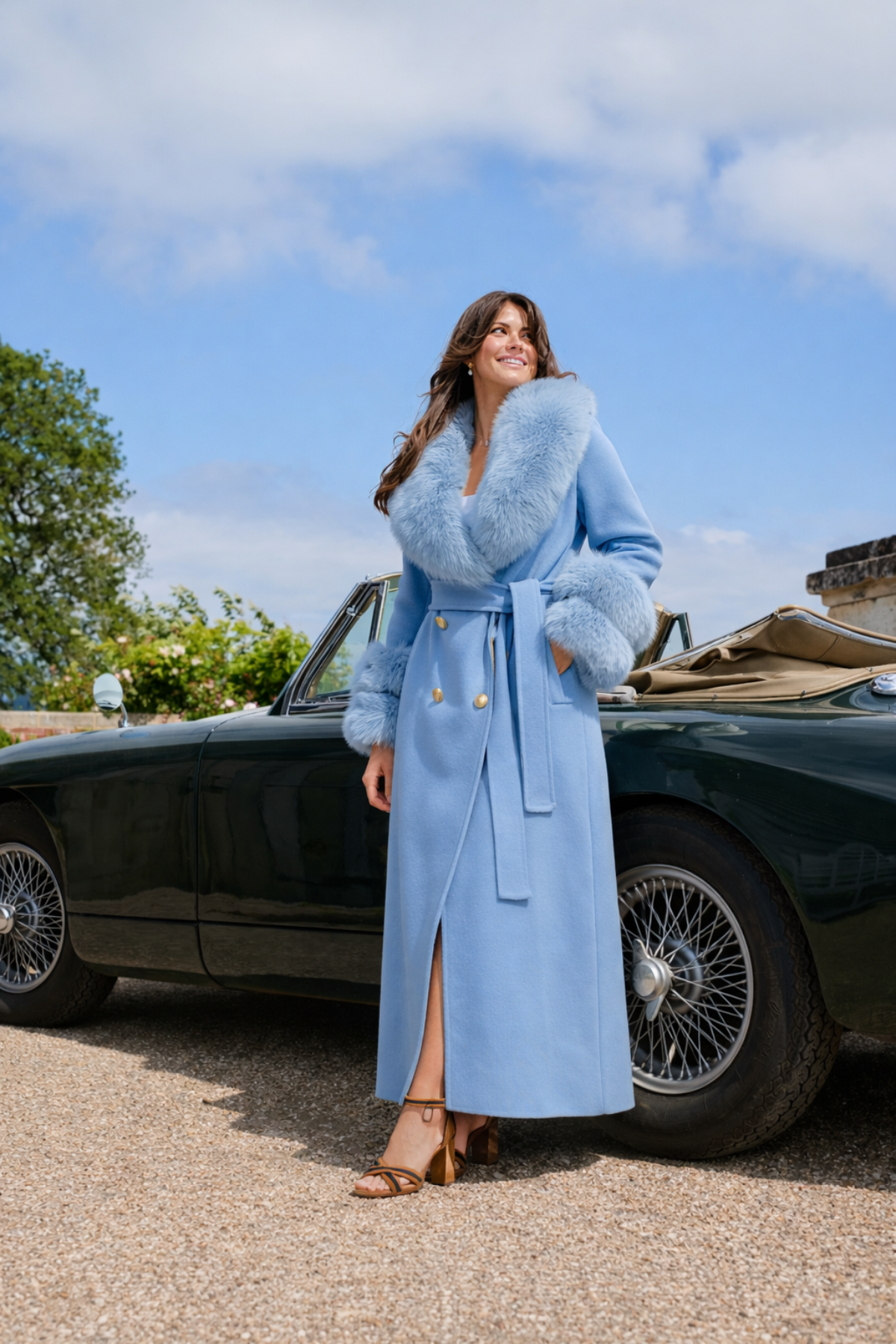 Mayfair Cashmere Coat Powder Blue