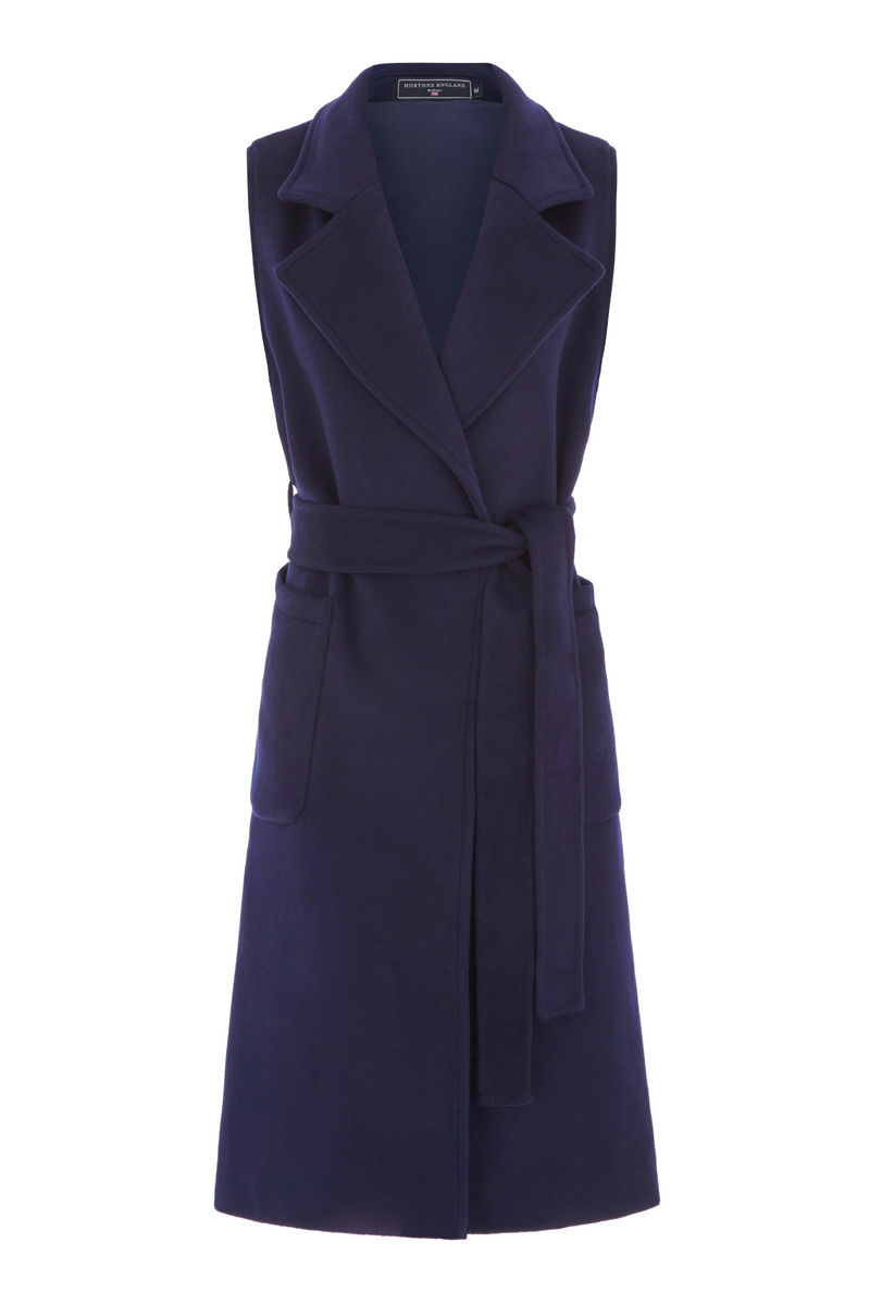 The Knightsbridge Sleeveless Coat Navy