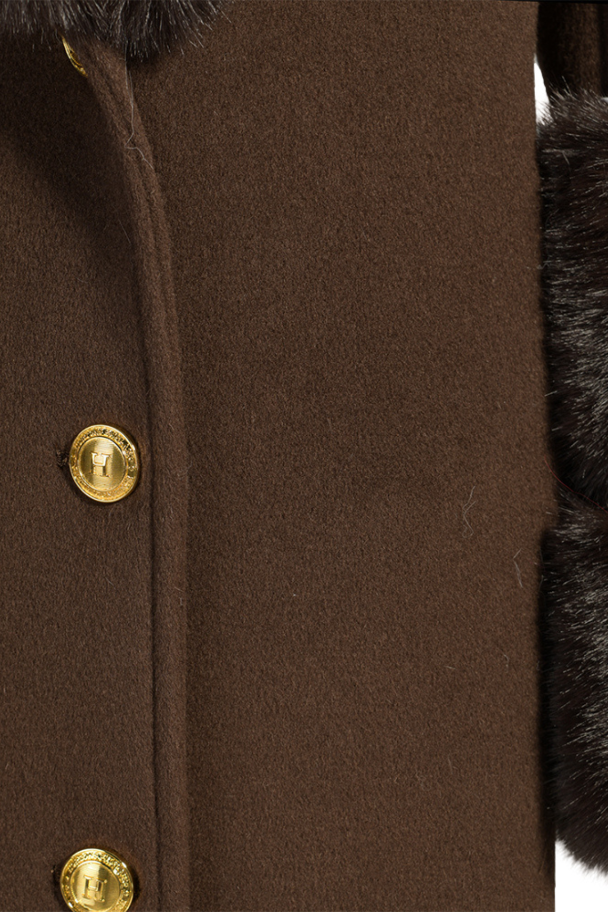 Huntington Cashmere Coat Chocolate Brown