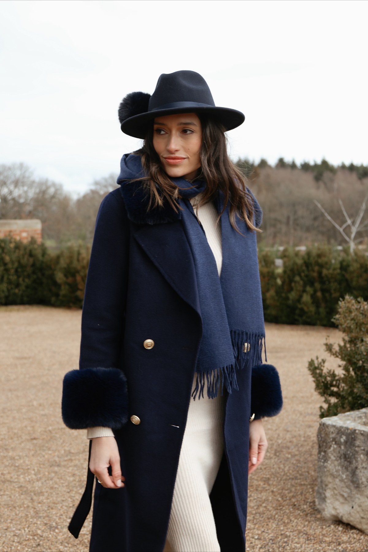 Heritage Navy Lambswool Scarf