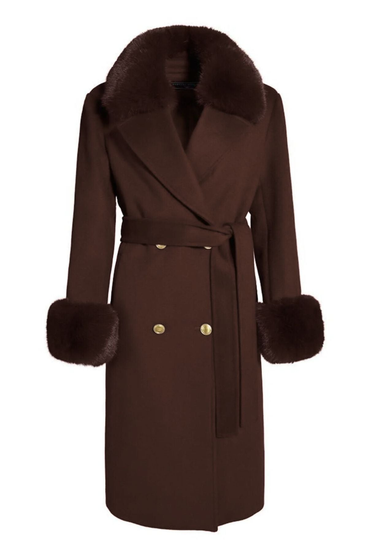 Buckingham Cashmere Coat Chocolate Brown