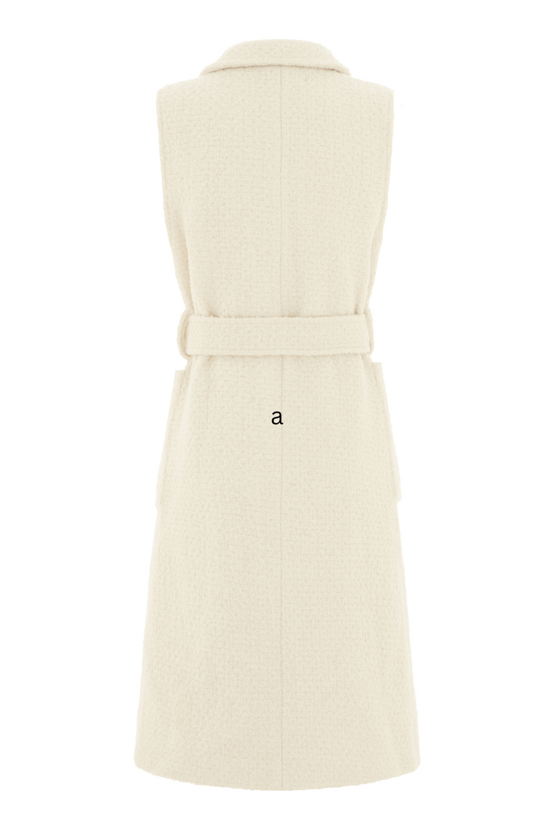 The Knightsbridge Sleeveless Coat White Tweed