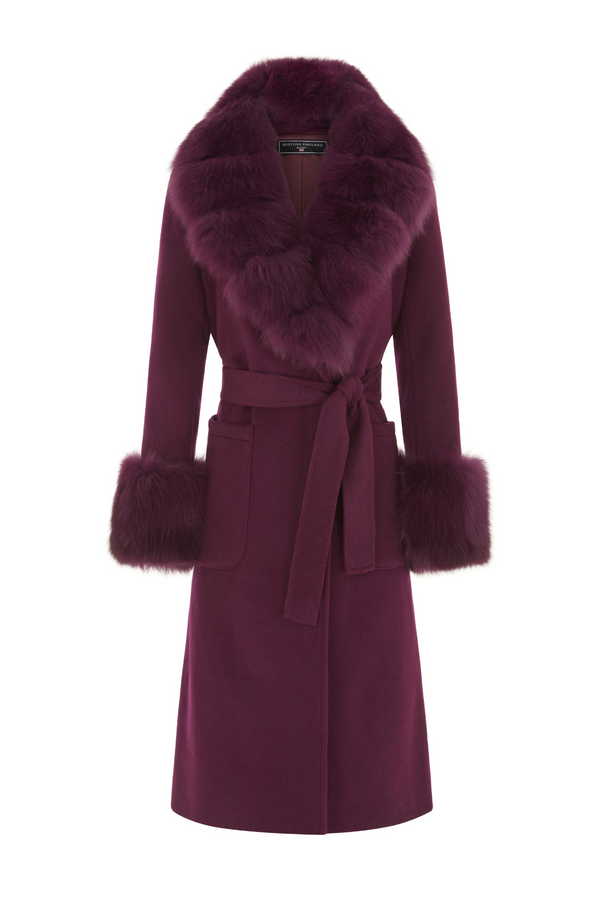 Beaufort Cashmere Coat Plum