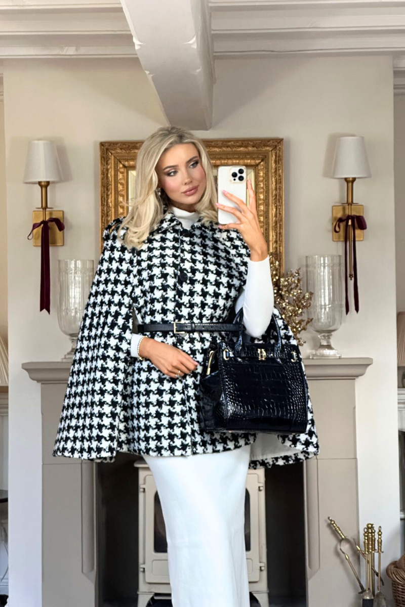 Tetbury Cape Houndstooth