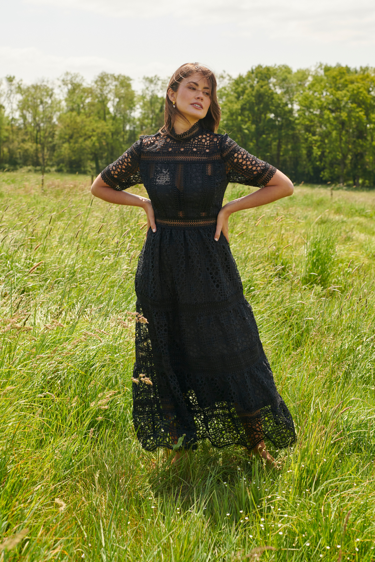 The Badminton Broderie Dress Black