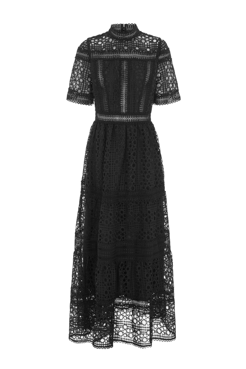 The Badminton Broderie Dress Black