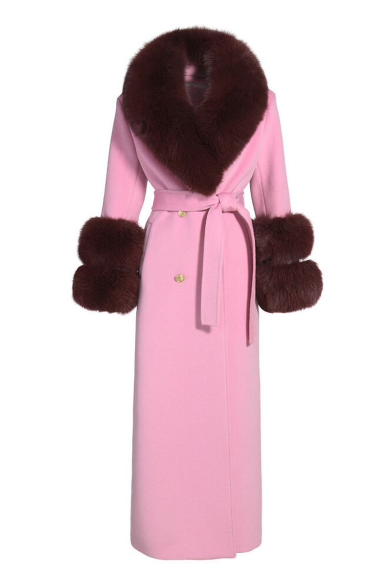 Limited Edition: Mayfair Cashmere Coat Pink & Burgundy