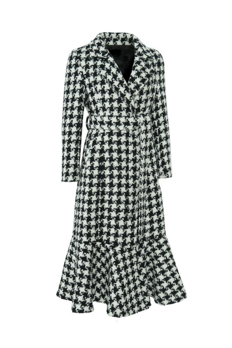 Westminster Cashmere Peplum Coat Houndstooth