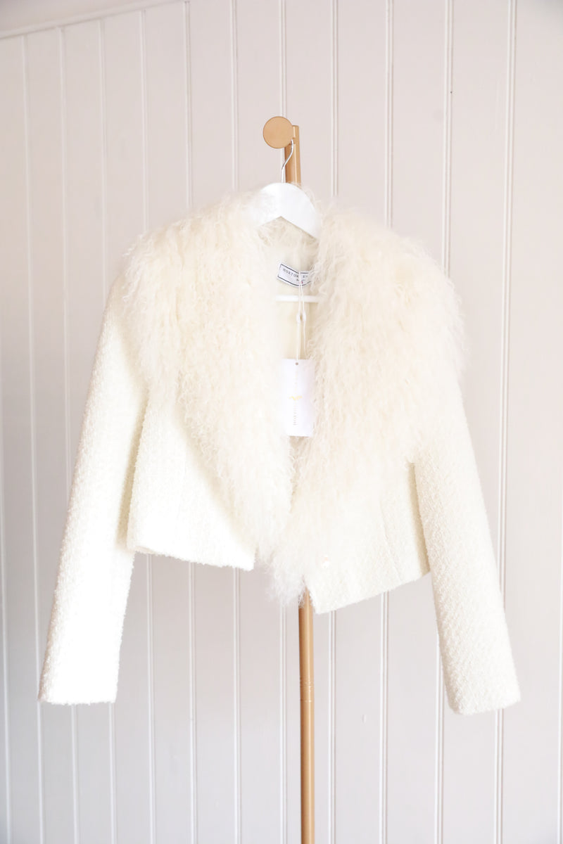 White Boucle Jacket - Size 10