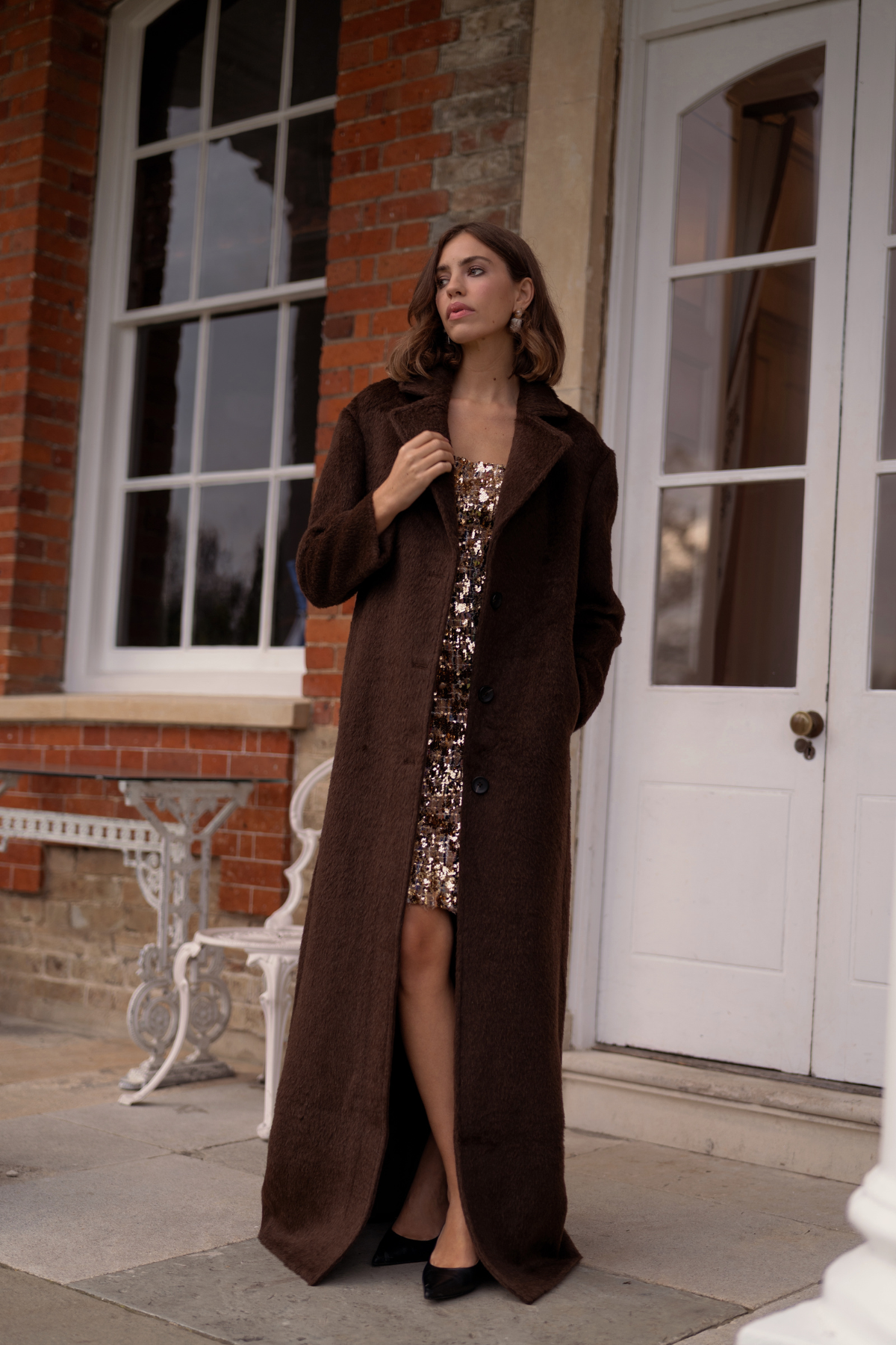 Chatsworth Alpaca Coat Chocolate Brown