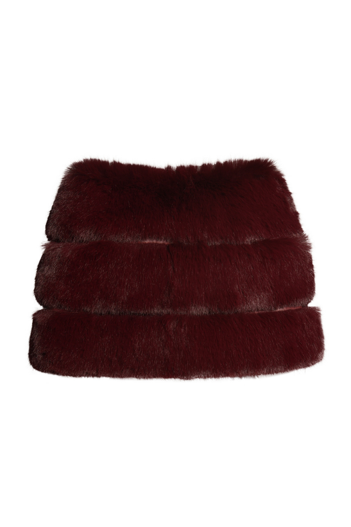 Burgundy Faux Fur Scarf