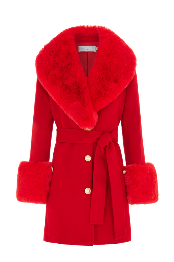 Buckingham Mini Cashmere Coat Red