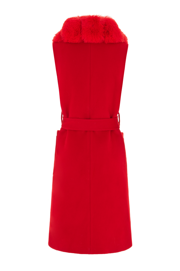 Knightsbridge Sleeveless Coat Red