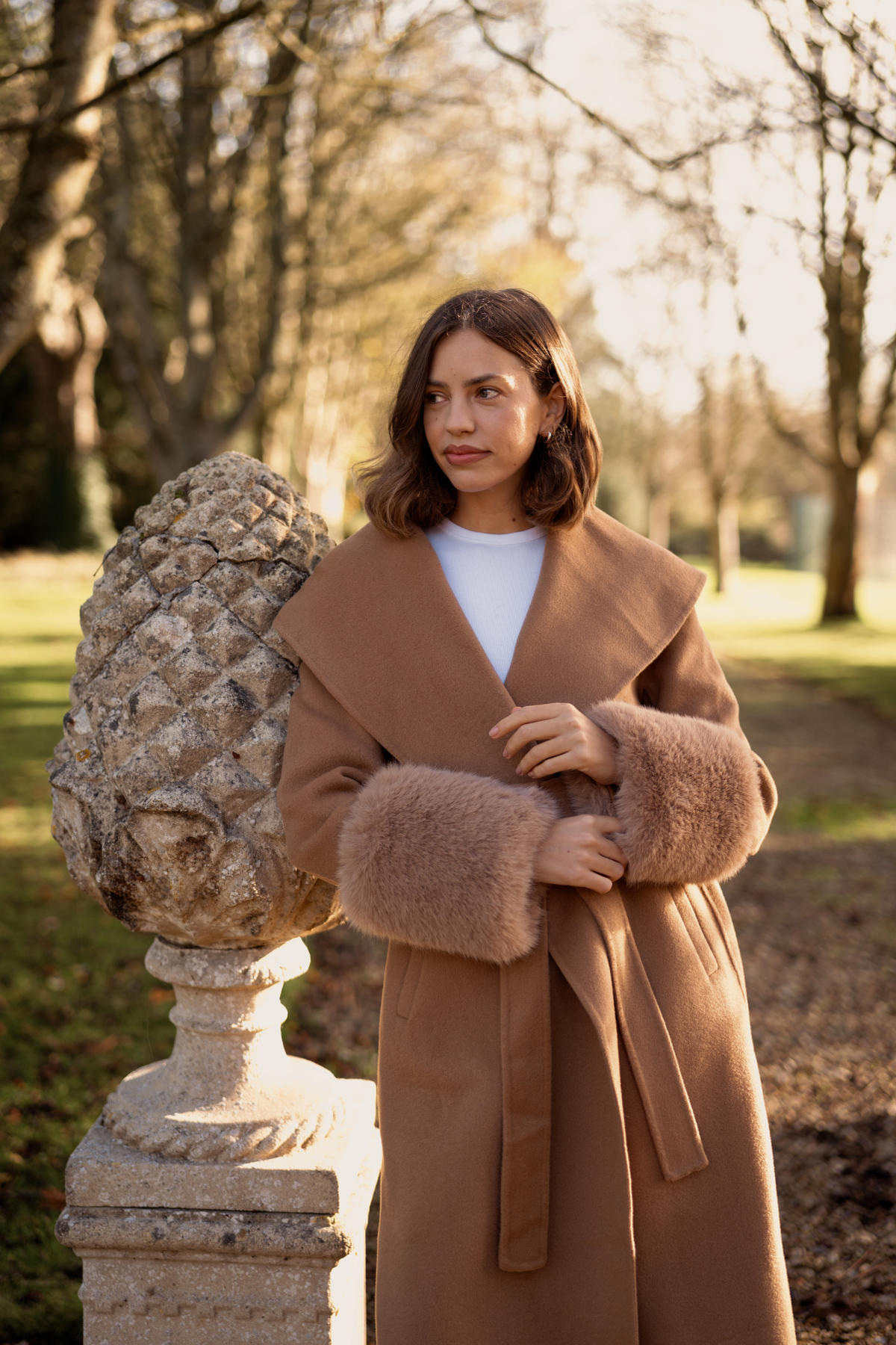 Belmont Cashmere Coat Tan