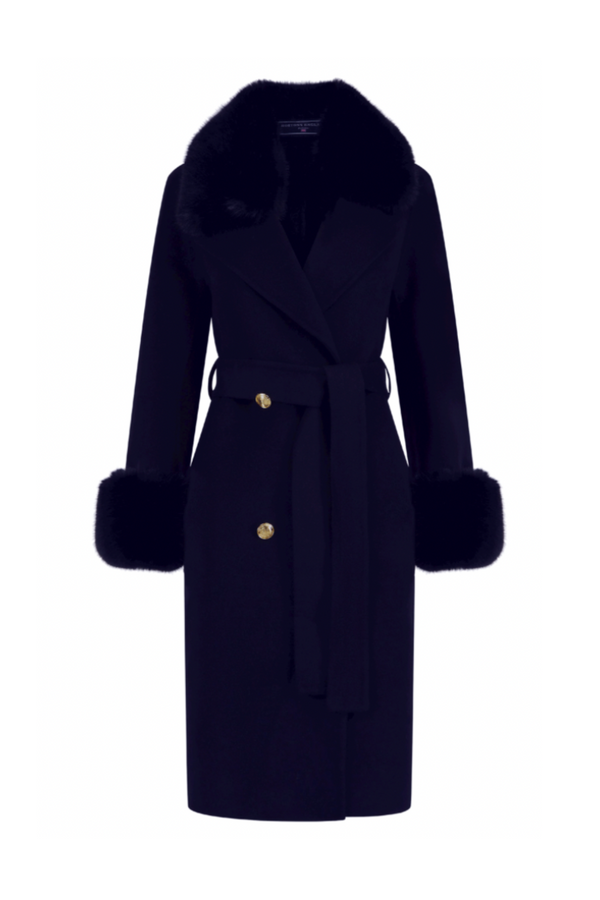 Buckingham Cashmere Coat Navy