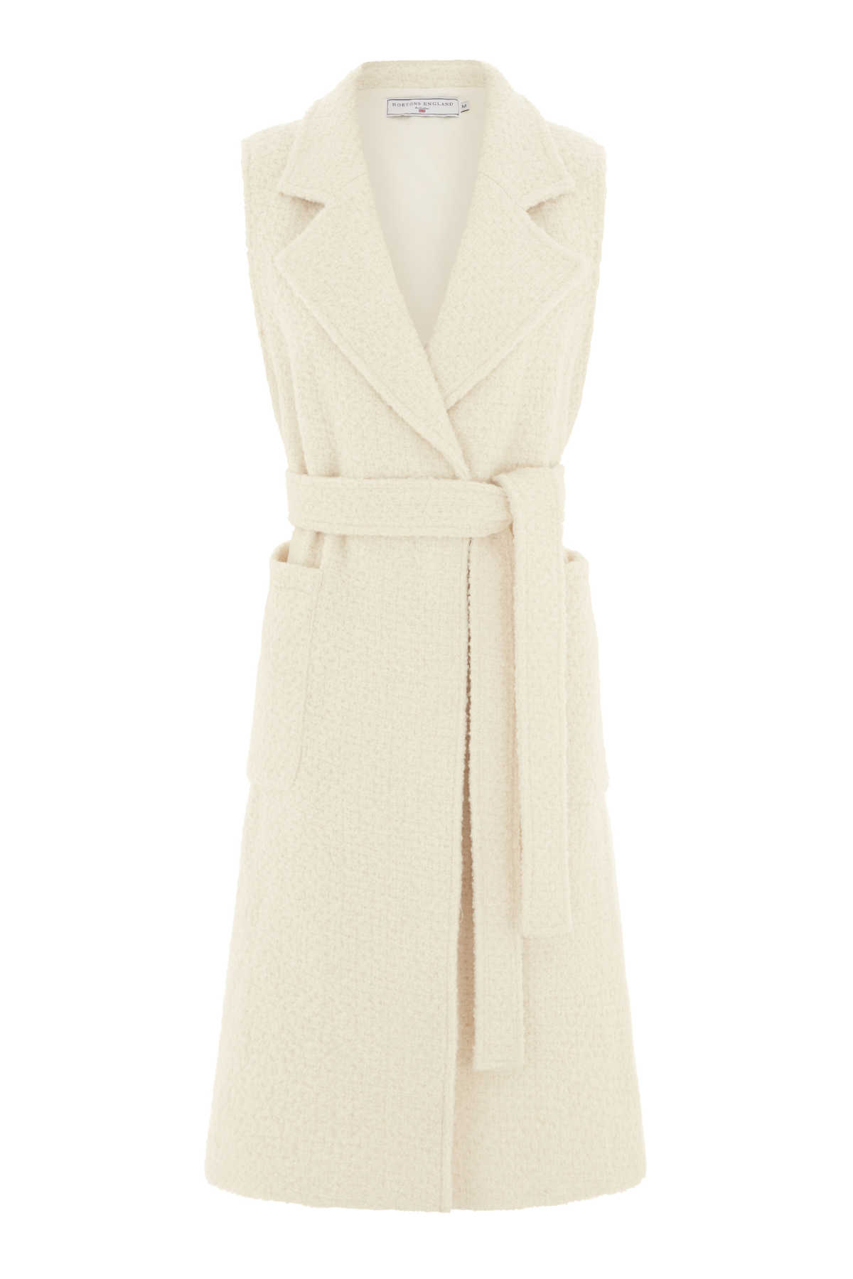The Knightsbridge Sleeveless Coat White Tweed