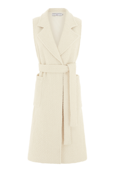 The Knightsbridge Sleeveless Coat White Tweed
