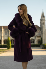 SAMPLE Beaufort Cashmere Coat Plum size 16