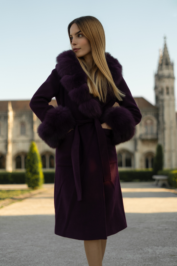 Beaufort Cashmere Coat Plum