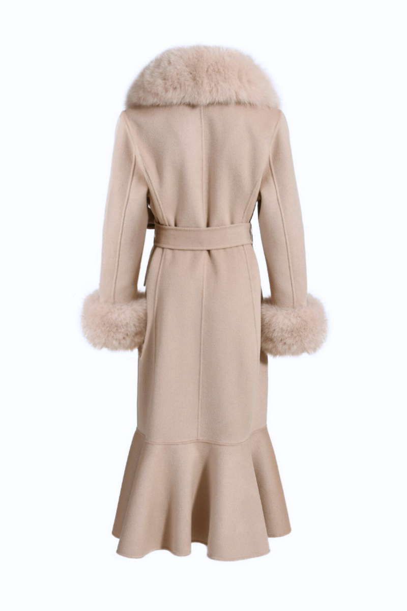 Westminster Cashmere Peplum Coat Beige