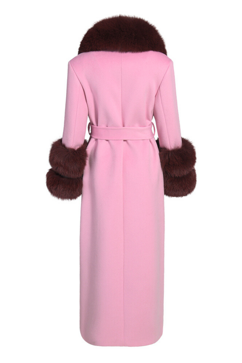 Limited Edition: Mayfair Cashmere Coat Pink & Burgundy