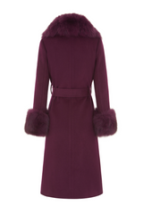SAMPLE Beaufort Cashmere Coat Plum size 16