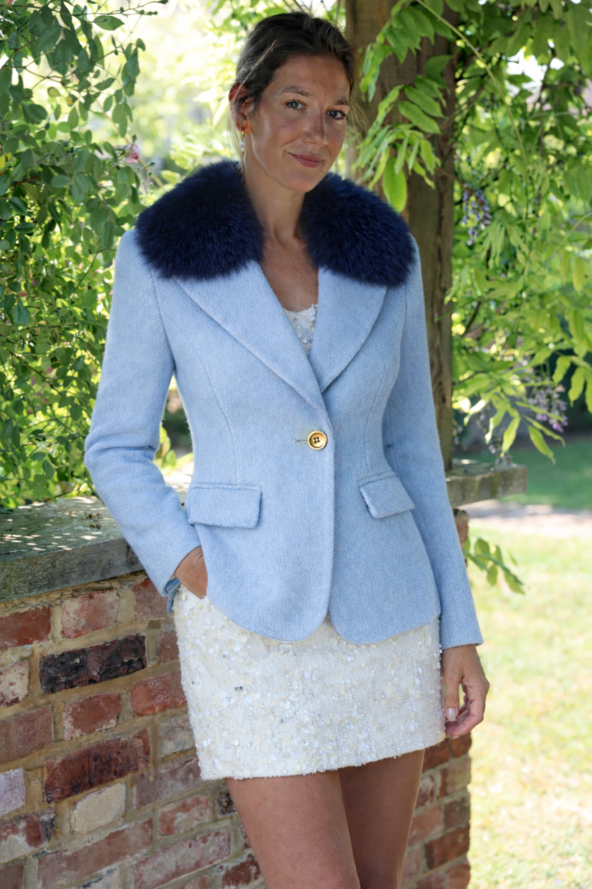 Chatsworth Powder Blue Cashmere Blazer