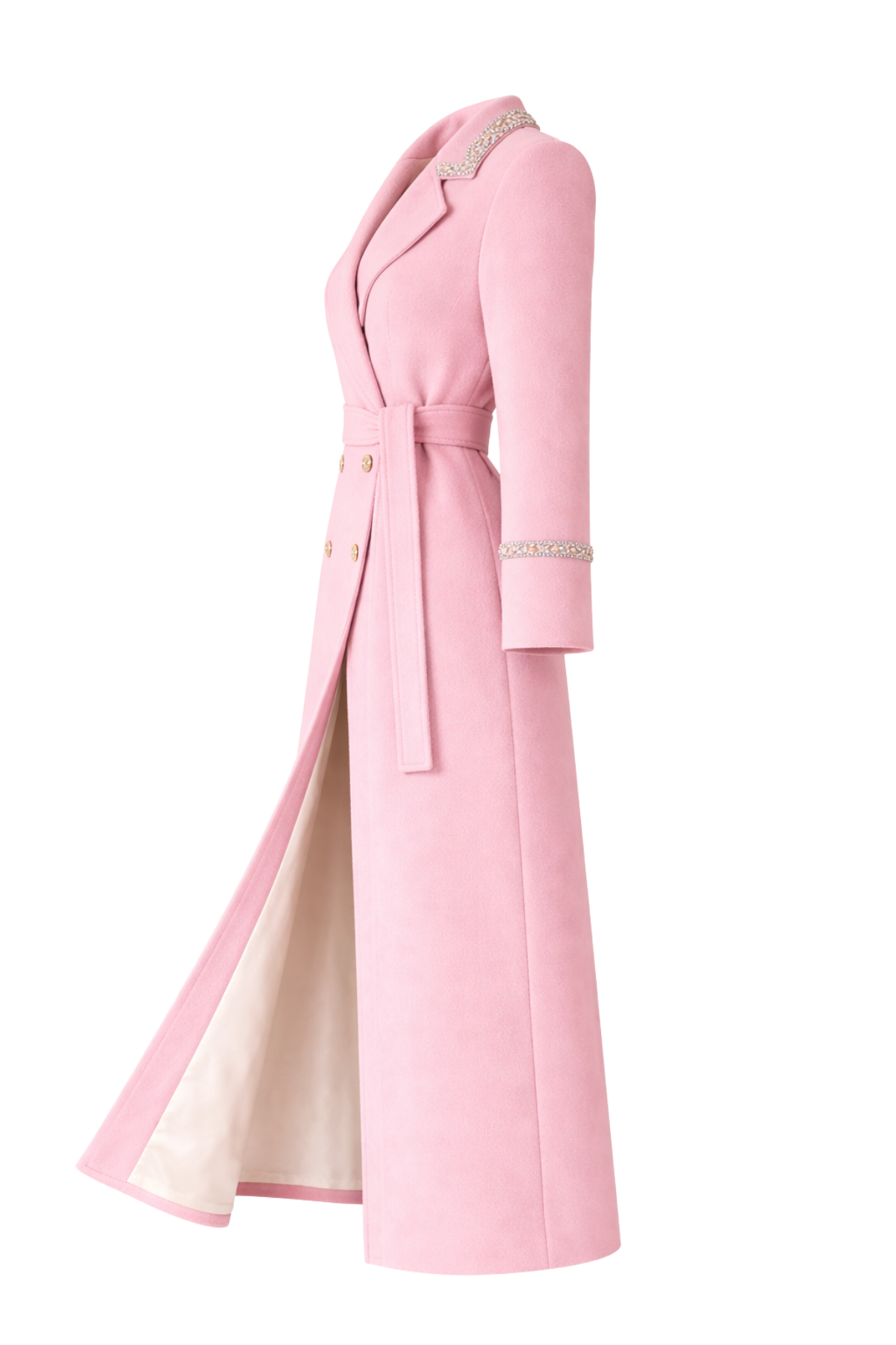 Knightsbridge Cashmere Embellished Pink Coat
