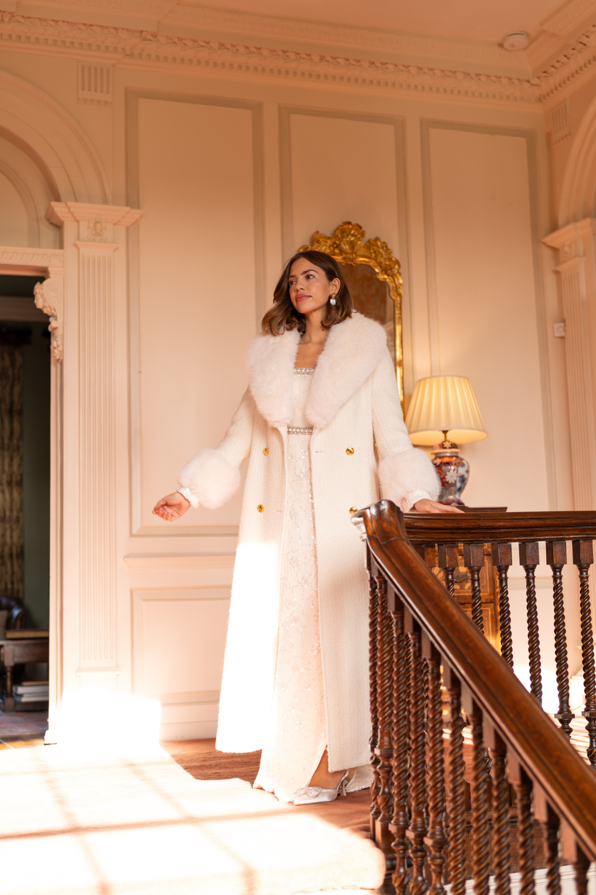 Richmond Ivory Tweed Coat