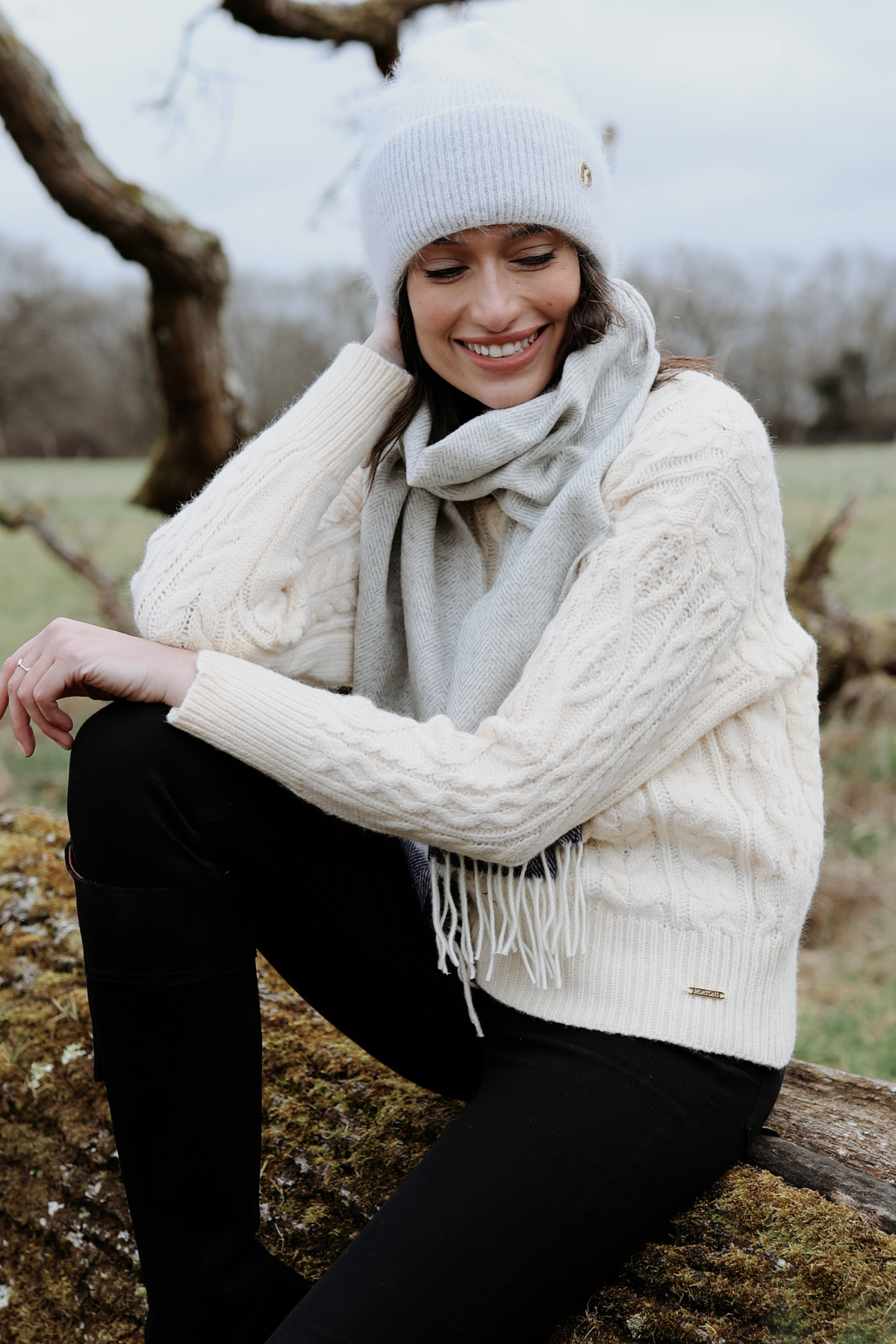 Mohair Soft Grey Beanie