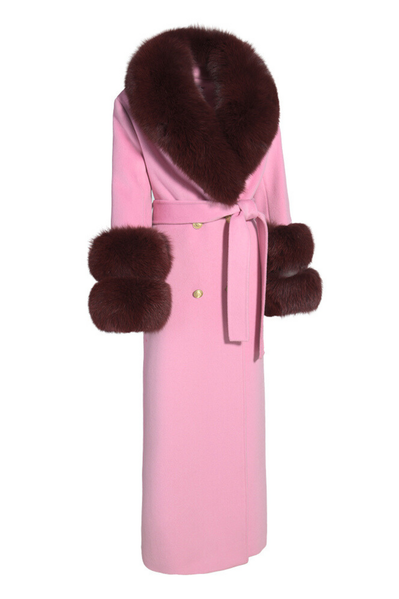 Limited Edition: Mayfair Cashmere Coat Pink & Burgundy