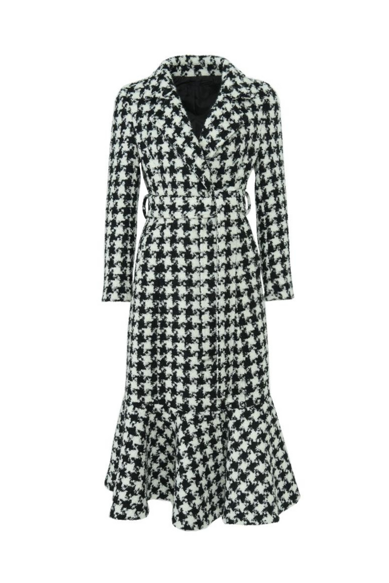 Westminster Cashmere Peplum Coat Houndstooth