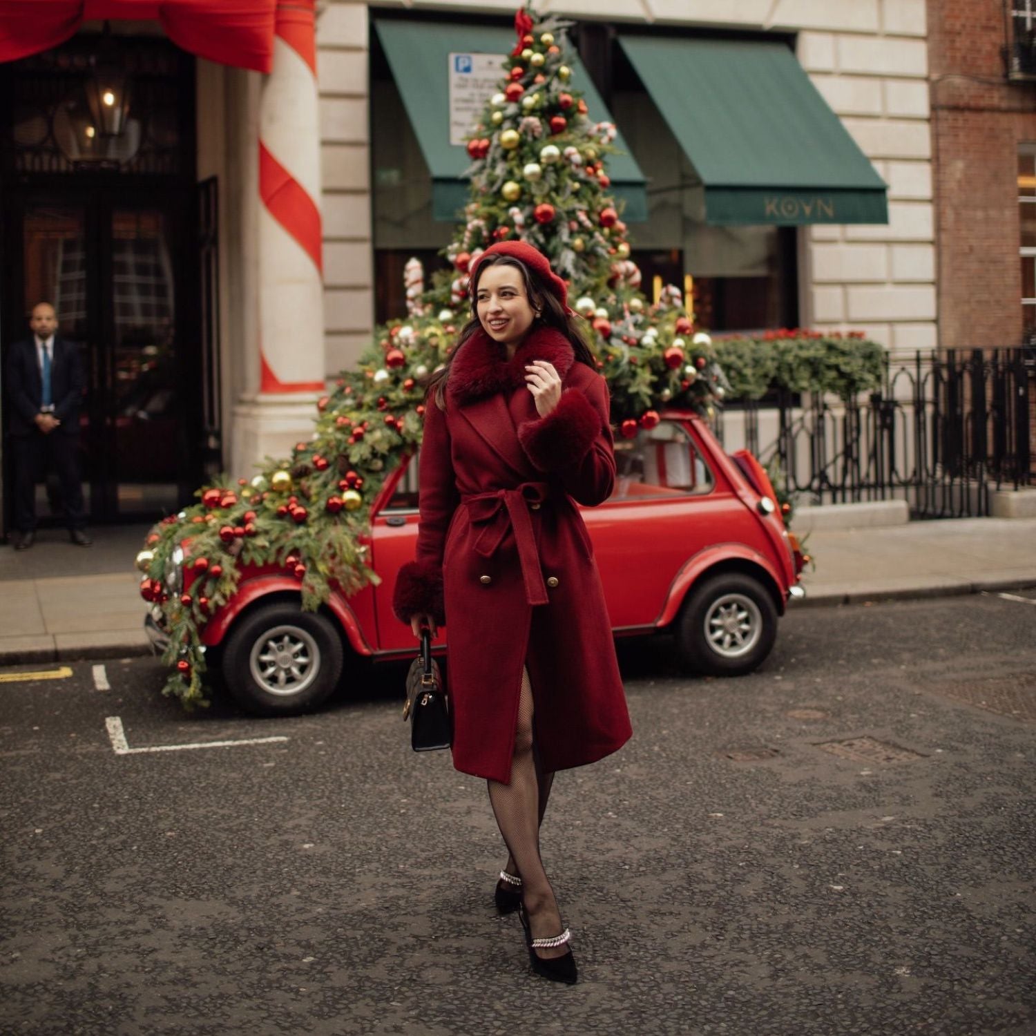 Buckingham Cashmere Coat Burgundy